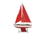 Wooden It Floats 12in. - Red with Red Sails Floating Sailboat Model