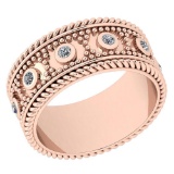 Certified 0.25 Ctw Diamond VS/SI1 14K Rose Gold Band Ring Made In USA