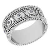 Certified 0.25 Ctw Diamond VS/SI1 14K White Gold Band Ring Made In USA