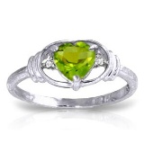 0.61 Carat 14K Solid White Gold Think Of Fairness Peridot Diamond Ring