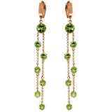 14K Solid Rose Gold Chandelier Earrings with Peridots