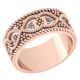 Certified 0.25 Ctw Diamond VS/SI1 14K Rose Gold Band Ring Made In USA