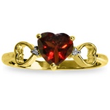 0.96 Carat 14K Solid Gold Soul Mate Garnet Diamond Ring