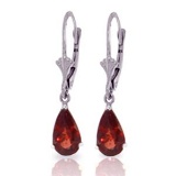 2.45 CTW 14K Solid White Gold Leverback Earrings Garnet