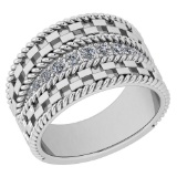 Certified 0.24 Ctw Diamond VS/SI1 14K White Gold Band Ring Made In USA