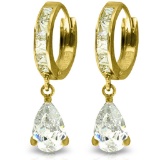 5.7 Carat 14K Solid Gold Under Fire Cubic Zirconia Earrings