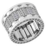 Certified 1.04 Ctw Diamond VS/SI1 14K White Gold Band Ring Made In USA