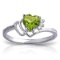 0.97 Carat 14K Solid White Gold Ring Natural Diamond Peridot