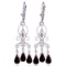 6.31 Carat 14K Solid White Gold Love Is Patient Garnet Diamond Earrings