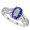 0.75 CARAT OCEAN BLUE MYSTIC QUARTZ & 0.04 CTW DIAMOND 14KT SOLID WHITE GOLD RING