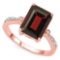 3.91 CTW GARNET & GENUINE DIAMOND (8 PCS) 10KT SOLID RED GOLD RING