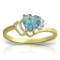 0.97 CTW 14K Solid Gold Ring Natural Diamond Blue Topaz