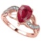 1.93 CTW GENUINE RUBY & GENUINE DIAMOND (12 PCS) 10KT SOLID RED GOLD RING