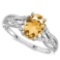 0.68 CARAT CITRINE & 0.04 CTW DIAMOND 14KT SOLID WHITE GOLD RING