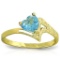 0.95 Carat 14K Solid Gold Ring Natural Blue Topaz