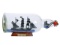 Captain Hooks Jolly Roger from Peter Pan Model Ship in a Glass Bottle 11in.