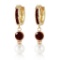 4.3 CTW 14K Solid Gold Huggie Earrings pearl Garnet