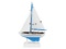 Wooden Light Blue Pacific Sailer Model Sailboat Decoration 9in.