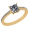 Certified .52 Ctw Princess Cut Diamond 14k Yellow Gold Halo Ring