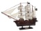 Wooden Black Barts Royal Fortune White Sails Pirate Ship Model 20in.