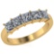 Certified 1.00 CTW Princess Diamond 14K Yellow Gold Ring