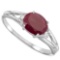 0.64 CARAT RUBY & 0.02 CTW DIAMOND 10KT SOLID WHITE GOLD RING