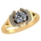 Certified 1.22 Ctw Round Cut Diamond 14k Yellow Gold Halo Ring