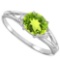 0.48 CARAT PERIDOT & 0.02 CTW DIAMOND 10KT SOLID WHITE GOLD RING