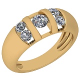 Certified 0.65 Ctw Diamond VS/SI1 14K Yellow Gold Ring Made In USA