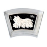 Chinese Silver Fan 1 Ounce 2007 Pig