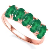 2.19 CTW GENUINE EMERALD 10KT SOLID GOLD RED RING