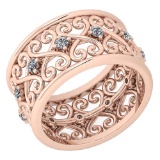 Certified 0.33 Ctw Diamond VS/SI1 14K Rose Gold Ring Made In USA