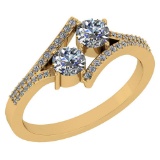 Certified 1.16 Ctw Diamond 14k Yellow Gold Engagement Ring VS-SI2