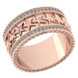 Certified 0.52 Ctw Diamond VS/SI1 14K Rose Gold Band Ring Made In USA