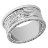 Certified 0.50 Ctw Diamond VS/SI1 14K White Gold Band Ring Made In USA