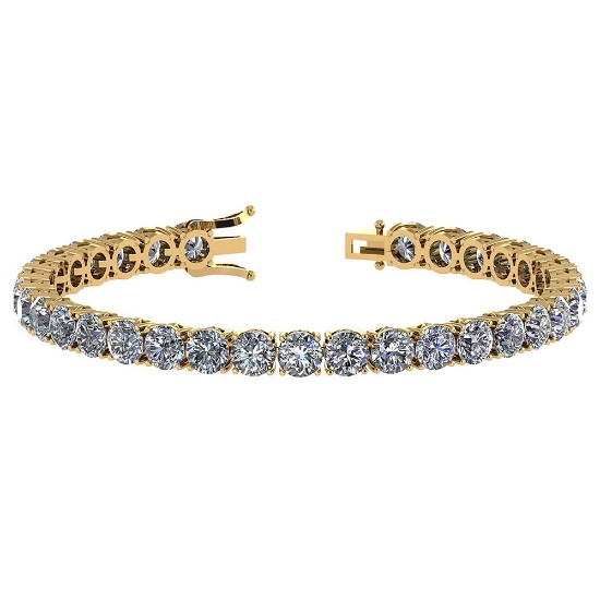 Certified 14.85 Ctw Diamond Bracelet 18K Yellow Gold Made In USA