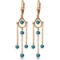 14K Solid Rose Gold Chandelier Earrings with Blue Topaz