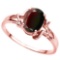 1.28 CT REDISH GARNET AND ACCENT DIAMOND 0.01 CT 10KT SOLID RED GOLD RING