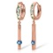 1.35 CTW 14K Solid Rose Gold Blue Topaz Bar Hoop Earrings