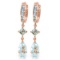 5.62 Carat 14K Solid Rose Gold Huggie Earrings Dangling Aquamarine