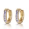 0.95 CTW 14K Solid Gold Huggie Hoop Earrings Tanzanite