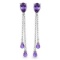 7.5 Carat 14K Solid White Gold Heart Cant Forget Amethyst Earrings