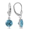 3.1 CTW 14K Solid White Gold Grace Your Ear Blue Topaz Earrings