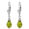 4.5 Carat 14K Solid White Gold Leverback Earrings Briolette Peridot