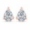 Certified 1.00 CTW Pear Diamond 14K Rose Gold Earring