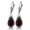 10 Carat 14K Solid White Gold Leverback Earrings Natural Garnet