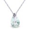 0.68 CTW 14K Solid White Gold Necklace Natural Aquamarine