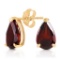 3.15 Carat 14K Solid Gold Stud Earrings Natural Garnet