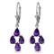 3 Carat 14K Solid Rose Gold pearll Amethyst Leverback Earrings