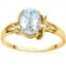 0.73 CT AQUAMARINE AND ACCENT DIAMOND 0.01 CT 10KT SOLID YELLOW GOLD RING